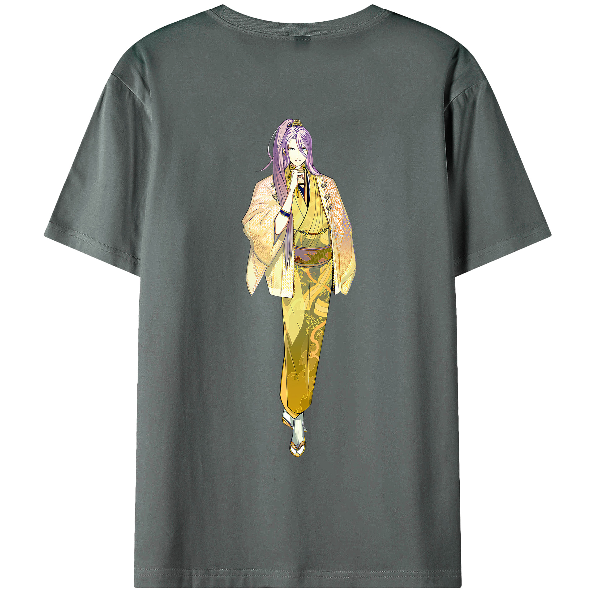 （画像用） 刀剣乱舞 Touken Ranbu 綿100％ メンズ半袖Tシャツ（バックプリント） 通気性
